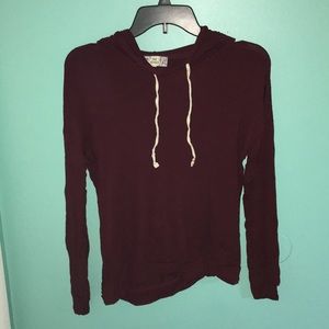 Maroon hooded over the head sweatshirt